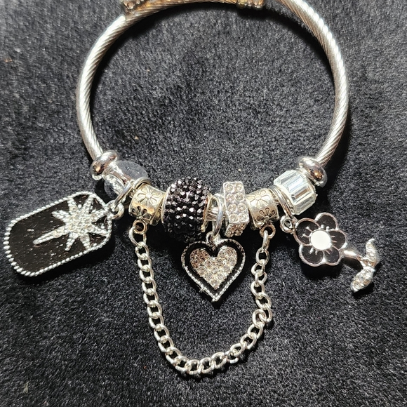 STAINLESS STEEL TWIST CHARM BRACELET - Picture 3 of 8